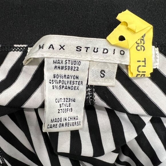 Max Studio Womens Black White Striped Maxi Skirt Small Polyester Rayon - Picture 3 of 4